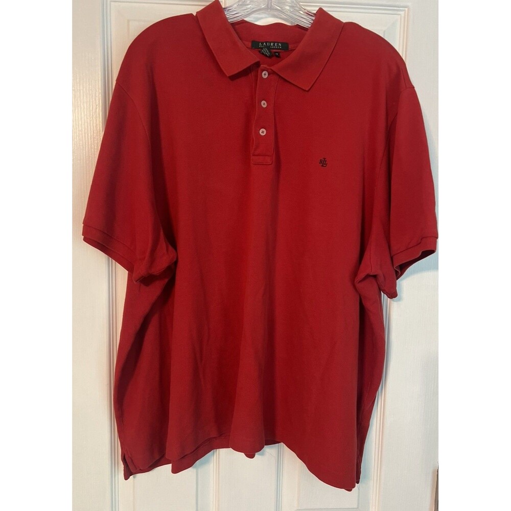 Lauren Ralph Lauren Mens 3X Polo Shirt Red Short Sleeve Embroidered RLL Logo